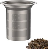 Theezeef voor losse thee, titanium theefilter voor losse thee, theezeef, voor kopjes, theepot, theezeef, herbruikbaar, fijnmazig voor grote inhoud beker
