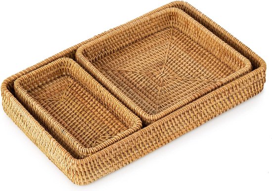 Rond dienblad in gevlochten rotan, bibéco naturel rotan Am.Pm | La Redoute