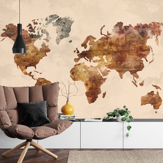 Papier peint photo Wereldkaart - Papier peint non tissé - 368 x 280 cm