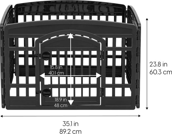 Doorzichtige acryl hondenspeelbox voor binnen - 130 cm 10 panelen