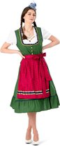 Funny Fashion - Boeren Tirol & Oktoberfest Kostuum - Bierpullen Kampioen Kristin - Vrouw - Rood, Groen - Maat 52-54 - Carnavalskleding - Verkleedkleding