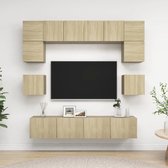 The Living Store TV-meubelset -televisiemeubel 80x30x30cm - 60x30x30cm - 30.5x30x30cm - Sonoma eiken - spaanplaat - Montage vereist