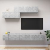 The Living Store Hangende Tv-kastenset - Spaanplaat - Betongrijs - 60 x 30 x 30 cm - Stevig en duurzaam
