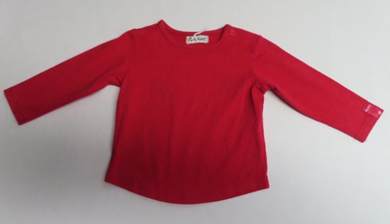 T-shirt manches longues - Fille - Rouge - Uni - 6 mois 68