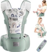 Babydrager met heupzitje met hoofddeksel, 3 zuignappen, extender (Baby Carriers Foam Series, Air Green)