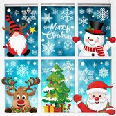 235 Stks Kerst Raamstickers 9 Vellen Herbruikbare Kerst Raamdecoraties Verwijderbare Staic PVC Kerst Gnome Venster Klampt Decals Dwergen Eanden Kerstman voor Xmas Venster Display