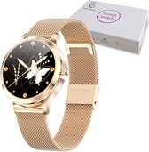 O.M.G Panthera Smartwatch Brass Goud - Smartwatch Android/IOS - Activity tracker - Smartwatch voor vrouwen - Tracking menstruatiecyclus - Horloge - Stappenteller - Bloeddrukmeter - Hartslagmeter
