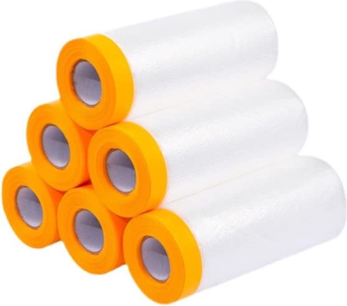 HOUSLUX Afdekfolie, plakband, afdekfolie, schilder, schilderfolie, 6 rollen 1,1 m x 20 m, transparante afdekfolie met textieltape, zelfklevende schildersfolie, schilderscrape voor stofbescherming