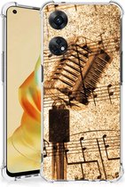 GSM Hoesje Geschikt voor OPPO Reno8 T 4G Siliconen Back Cover met transparante rand Bladmuziek