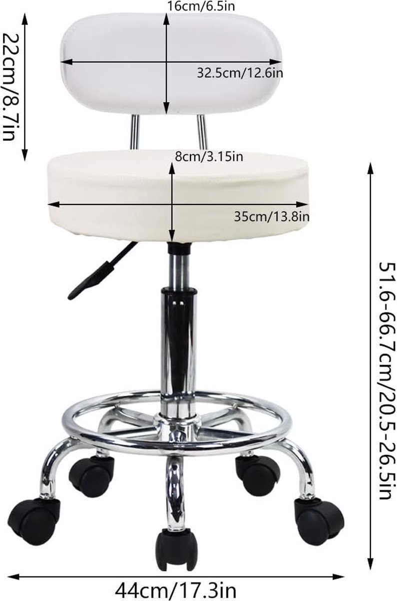 Tabouret roulant bas tabouret roulant rotatif à 360 degrés