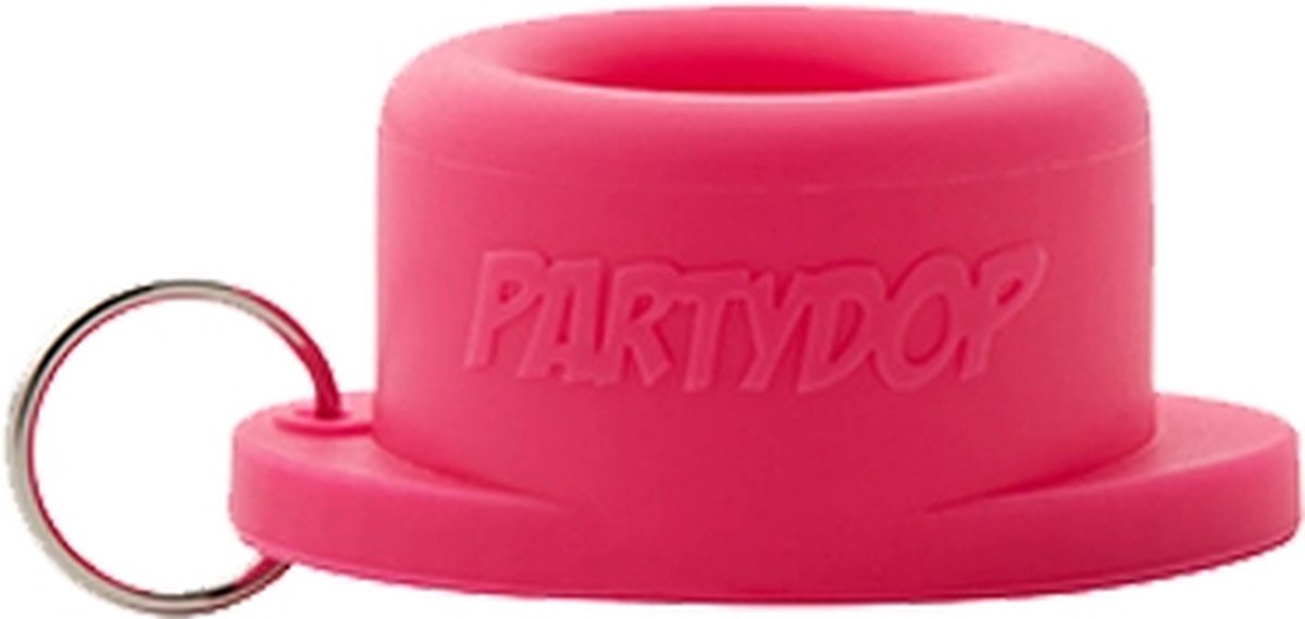 PartyDop - Universele flessendop - Festival dop - Met sleutelhanger - Fluffy pink