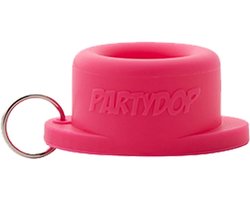 PartyDop - Universele flessendop - Festival dop - Partycap - Festidop - Met sleutelhanger - Fluffy pink
