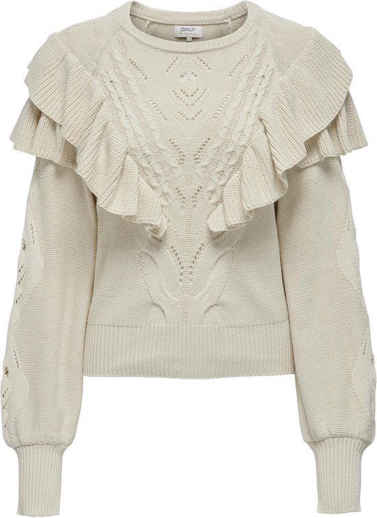 ONLY ONLSIA SALLY RUFFLE LS PULLOVER KNT NOOS Dames Trui - Maat S