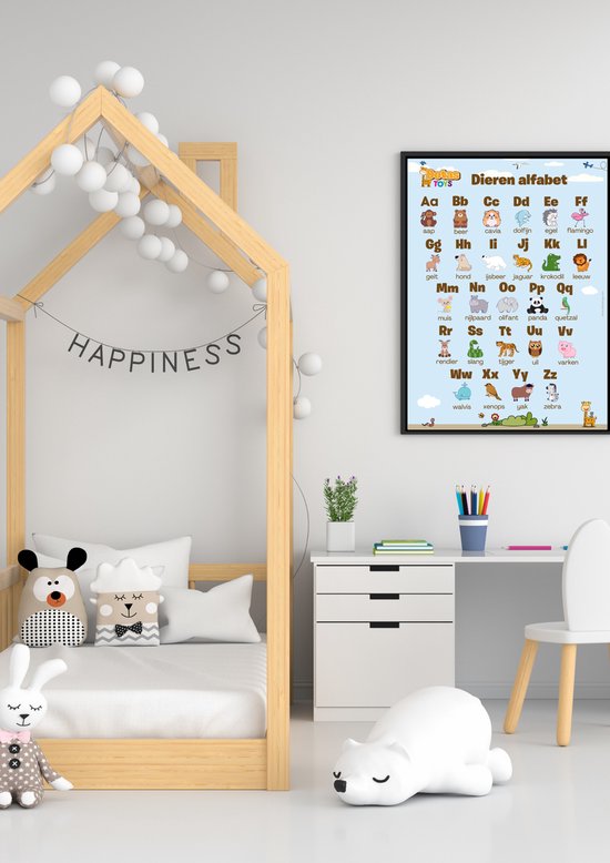 DotasToys Poster Enfant Affiche Alphabet Animaux - Décoration murale Éducative Chambre d'enfant