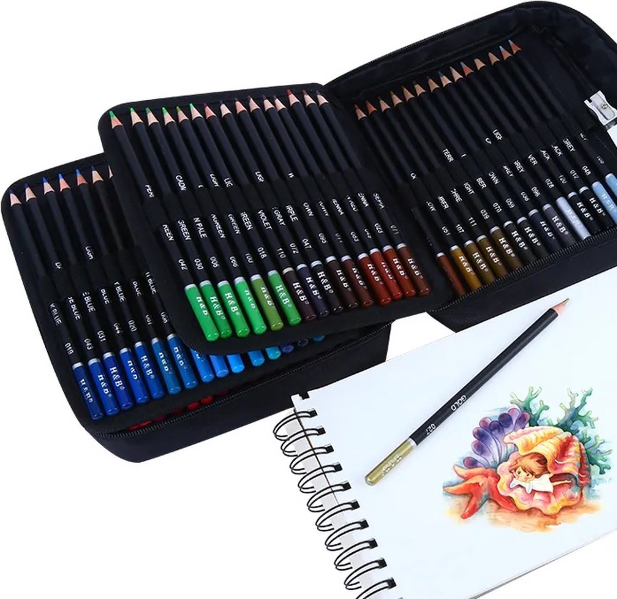 Kalour - Prachtige Kleurpotlodenset - 120-delige set verpakt in een mooie opbergetui - Rijke & Levendige Kleuren - Fijne Punt - Zachte Textuur - Perfecte Kleurafgifte - Cadeau Voor Tekenliefhebbers!