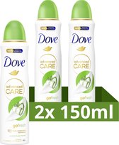 Dove Advanced Care Go Fresh Cucumber & Green Tea Anti-Transpirant Deodorant Spray - 2 x 150 ml - Voordeelverpakking