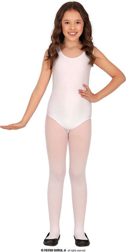 Guirca - Costume de Danse et de Divertissement - Costume de Ballet Gym Blanc Enfant Fille - Wit / Beige - Taille 110 - Déguisements - Déguisements
