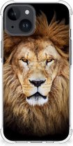 Smartphone hoesje Geschikt voor iPhone 15 Smartphone Hoesje met foto met transparante rand Leeuw