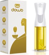 DOWO® - Olijfolie fles met schenktuit - 200ml - Glazen Oliefles - BBQ Accesoires - Sprayer - Wit