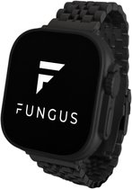 Fungus - Smartwatch bandje - Geschikt voor Apple Watch 42 / 42 / 45 / 49 mm - Series 1 2 3 4 5 6 7 8 9 SE Ultra iWatch - Metaal - Grof - Zwart