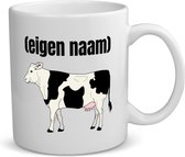 Akyol - koe met eigen naam koffiemok - theemok - Koe - boeren/koeien liefhebbers - mok met eigen naam - iemand die houdt van koeien - verjaardag - cadeau - kado - geschenk - 350 ML inhoud