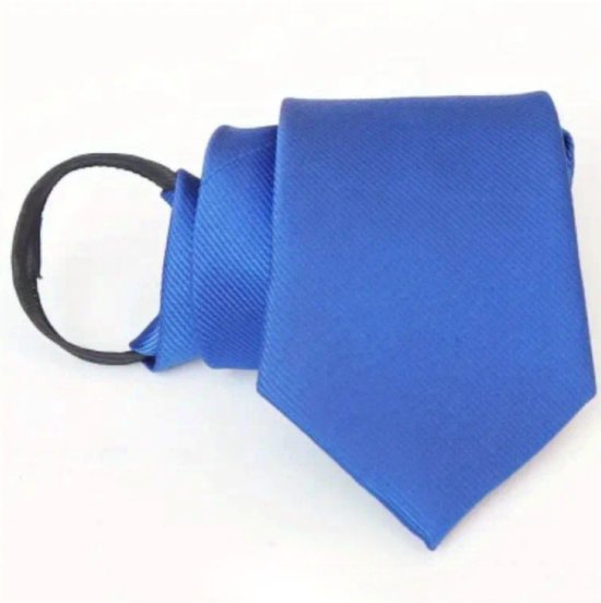 Leerella Cravattes zippées élégantes à rayures Blauw , couleurs vives et modèles avec rayures et pois.