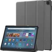 Case2go - Tablet hoes geschikt voor Amazon Fire Max 11 (2023) - Tri-Fold Book Case - Auto Wake/Sleep functie - Grijs