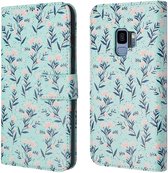 iMoshion Hoesje Geschikt voor Samsung Galaxy S9 Hoesje Met Pasjeshouder - iMoshion Design Bookcase smartphone - Blauw / Blue Flowers