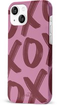 xoxo Wildhearts Can't Talk Now Pink - Double Layer - Roze hoesje geschikt voor iPhone 14 Plus hoesje - Hardcase shockproof hoesje - Beschermhoesje roze geschikt voor iPhone 14 Plus - Roze