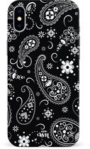 xoxo Wildhearts Paisley Dawn Black - Single Layer - Zwart hoesje geschikt voor iPhone X / Xs hoesje - Hartjes patroon case bloemen - Siliconen en TPU hoesje geschikt voor de iPhone X / Xs - zwart