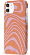 Boogie Wonderland Orange - Single Layer - Coque rigide adaptée à la coque iPhone 11 - Coque imprimé vagues orange - Housse de protection antichoc adaptée à la coque iPhone 11 - Coque avec imprimé vagues orange