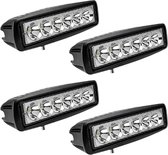 4x 18W Led Werklampen voor Tractor Enkele Rij Led Lichtbalk 12V Offroad Rijdende Lichten Mistlamp Led Light Bar Voor Vrachtwagen Tractor Auto Boot ATV