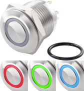 TRU COMPONENTS TC-7494616 TC-GQ16F-10E/42RGB/ Vandalismebestendige drukschakelaar 48 V/DC 2 A 1x uit/(aan) Moment Rood,