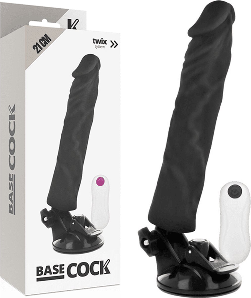 Goedkoopste BASECOCK | Basecock Realistic Vibrator Remote Control Black 21 Cm