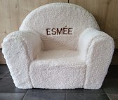 ecru teddy kinderstoel/fauteuil/met geborduurde naam/gepersonaliseerd/stoel voor kids