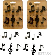 ESTARK® Muziek Magneten - 12 STUKS - Muzikale Magneten - Keukenmagneten - Magneetbord - Magneet - Muzieknoten - Noten - Muziek - Koelkast - Whitebord - Magneetjes - Muziekmagneet