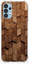 Stevig Telefoonhoesje geschikt voor Samsung Galaxy A13 (4G) Wooden Cubes