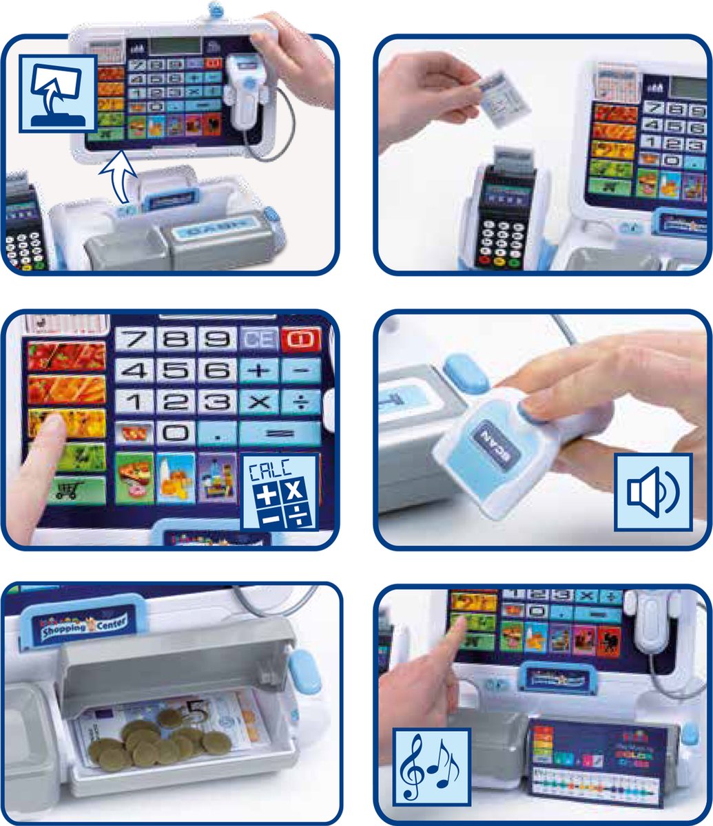 Klein Toys - speelgoed kassa - incl. geluidseffecten, speelgoed munten, biljetten en credit card - meerkleurig — afbeelding 2
