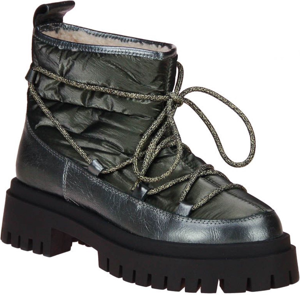 Emilie Karston Adoline Groen Metallic Enkellaars