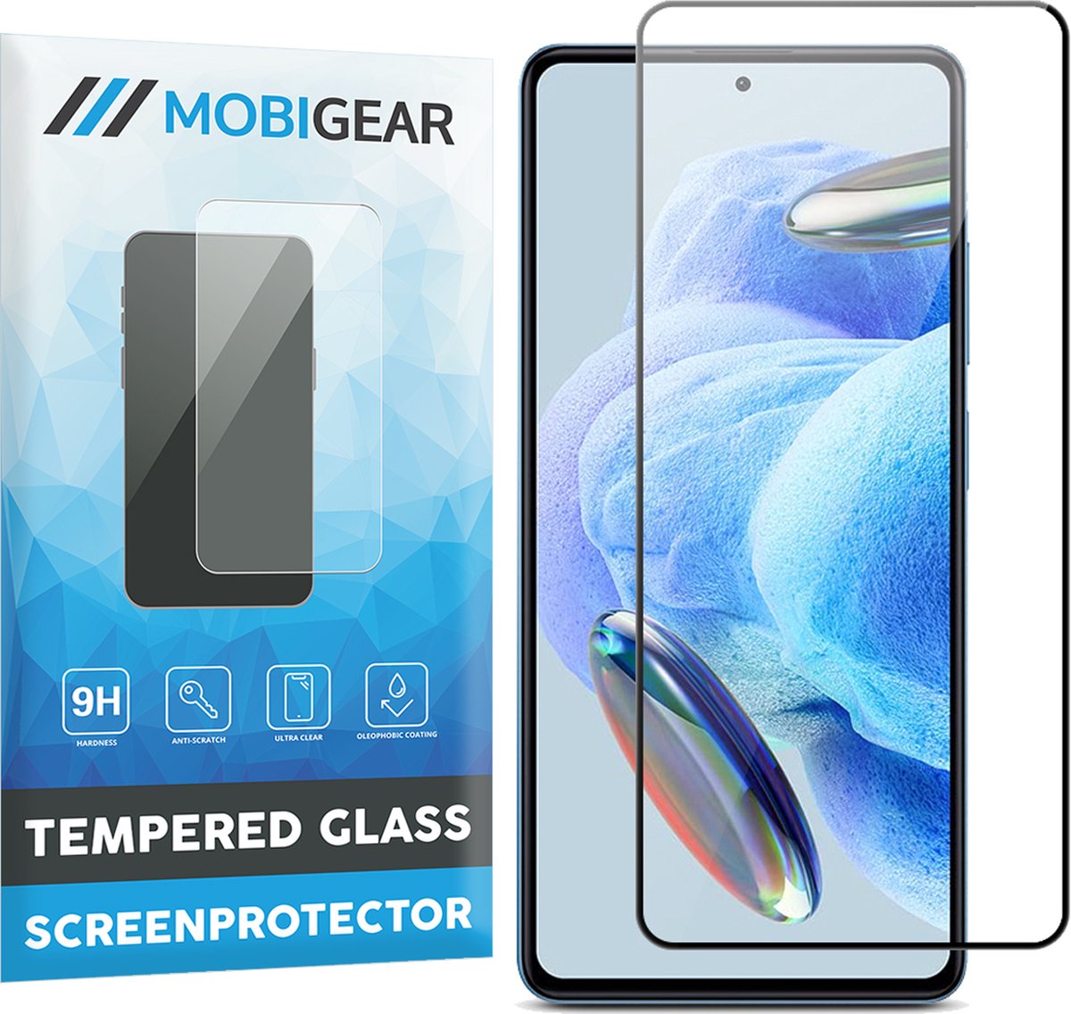 Mobigear Screenprotector geschikt voor Xiaomi Redmi Note 12 Pro Glazen | Mobigear Premium Screenprotector - Case Friendly - Zwart