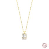 Borasi Elegant Zirkonia Ketting | 925 Zilver | Goud | Dames Ketting | Elegant | Vrouwen Cadeau | Moederdag | Moederdag cadeau | Moederdag Cadeautje