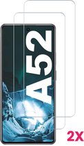 AziLine Screenprotector 2X geschikt voor Samsung Galaxy A52/52S - 9H Luxe Tempered Glas 2X Bescherming A52 - Premium Kwaliteit Glas Schermbescherming geschikt voor Samsung Galaxy A52