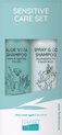 Vacht Verzorgingsset voor Honden met Gevoelige Huid - Greenfields - Krachtige Aloe Vera Shampoo en Spray&Go DroogShampoo 250ML