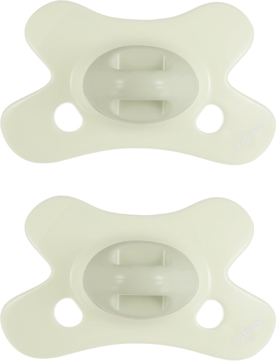 Goedkoopste Difrax Natural Fopspeen 0 tot 6 Maanden - Lichtgroen - 2 Stuks, Siliconen Speen, Gemakkelijk te Accepteren