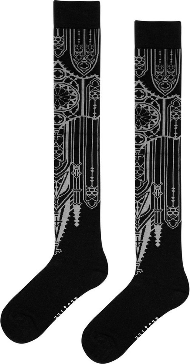 Restyle - Sacrum Overknee sokken - Zwart