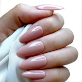 SD Press on Nails - B134 - Plaknagels met nagellijm - Lang Stiletto Kunstnagels - Nude - Set 20 Nagels