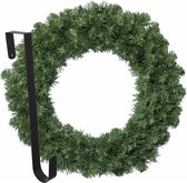 Kerstkrans 50 cm - groen - met hanger/ophanghaak - kerstversiering