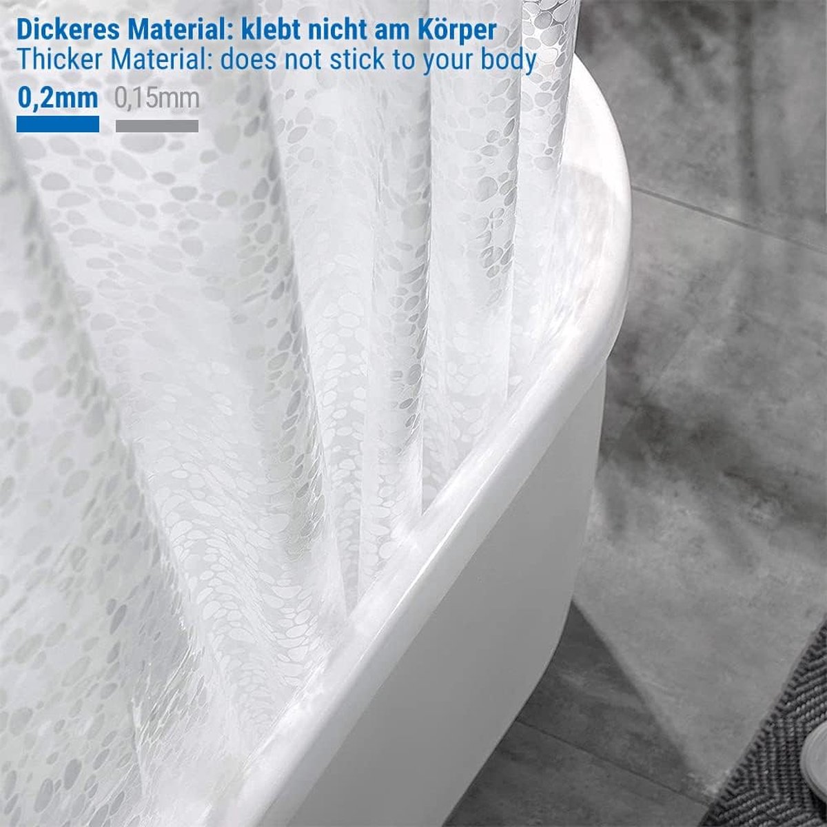 Douchegordijn 100 EVA Waterdicht Schimmelbestendig 180 x 200 cm