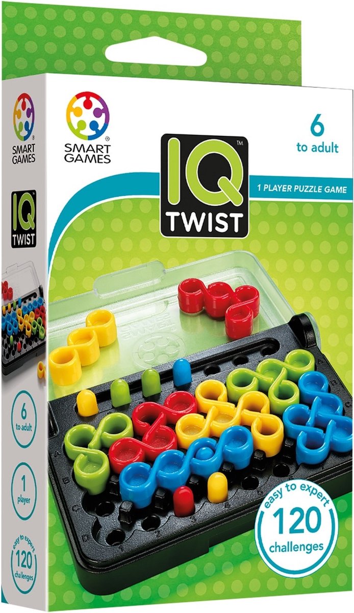 SmartGames - IQ Twist - Compacte denkpuzzel - 120 opdrachten - SmartGames
