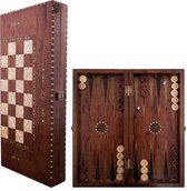Handgemaakte Houten Backgammon Speelset van Hoge Kwaliteit - Tavla - 100% Hout - Luxe uitgave - TricTrac - 50 x 23 cm